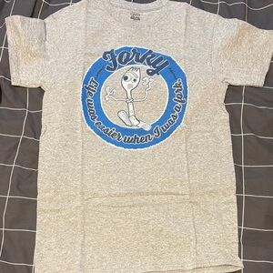 Disney Gray and Blue Forky Short Sleeve Tee